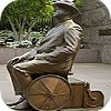 Franklin Roosevelt in wheel chair monument