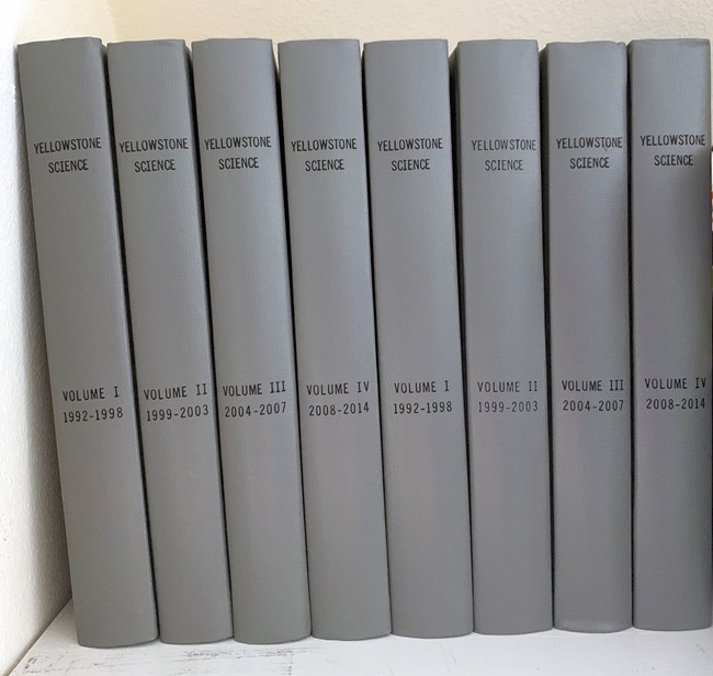 bound back issues of Yellowstone Science line the shelves of our office