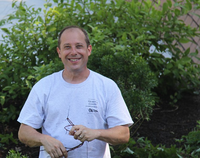 Charles Pepper leading a group of youth interns to improve the condition of the cultural landscape at Valley Forge National Historical Park, Pennsylvania