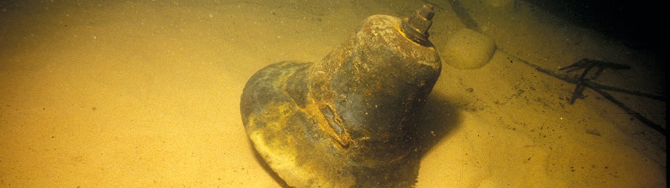 Bell from the Noquebay wreck, Apostle Islands