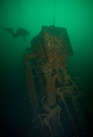 Diver on the engine of the Chisolm