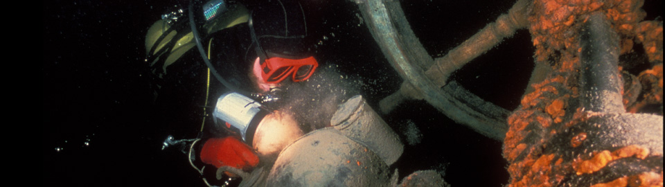 Diver at the helm of the Kamloops