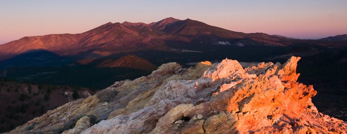 Mineral Deposits on the Rim of Sunset Crater Volcano