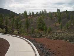 Paved trail through cinders