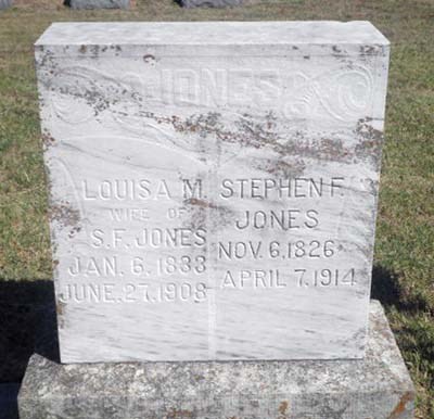 Headstone of Stephen and Louisa Jones