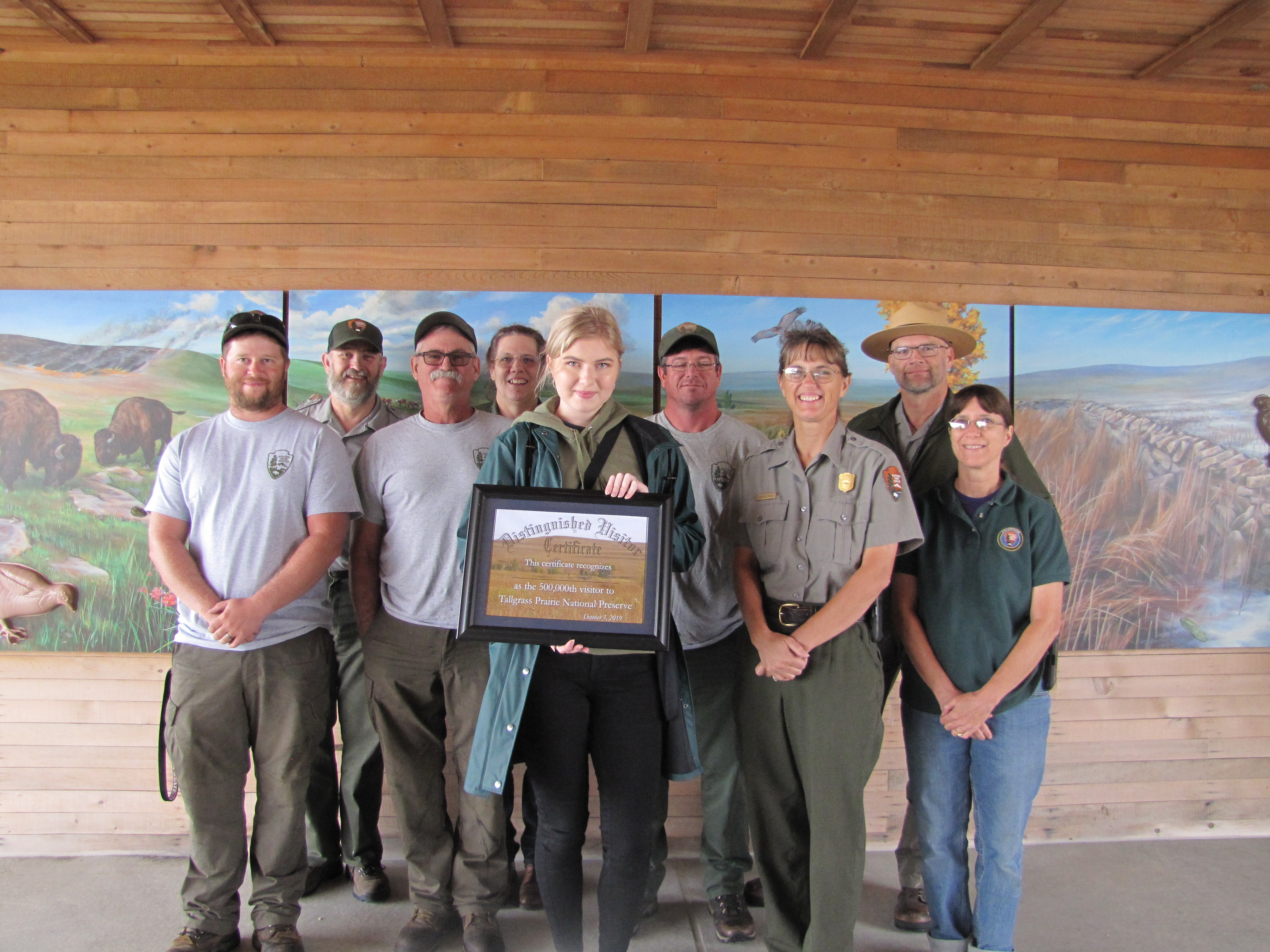 Preserve staff welcome the park's 500,000th visitor