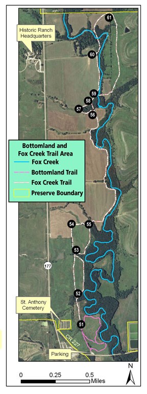 Fox Creek Trail hiking and fishing map