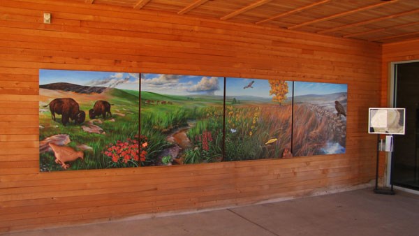 Visitor Center mural Mural outside the visitor center door