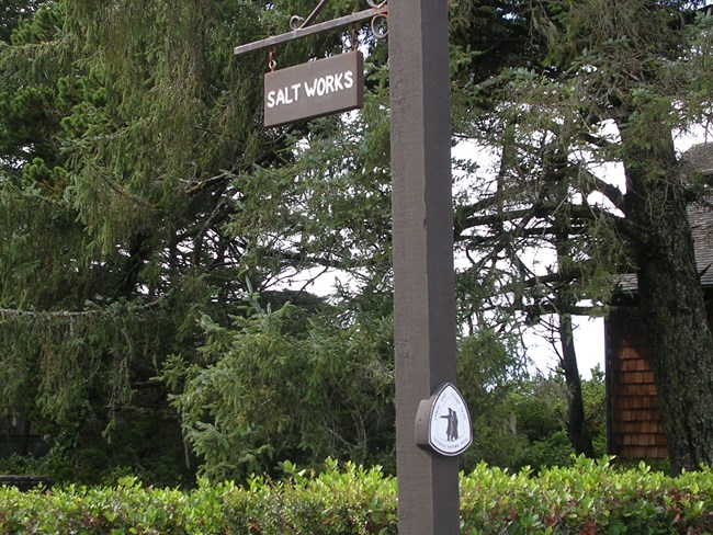 Salt works Sign indicating location of Salt Works.