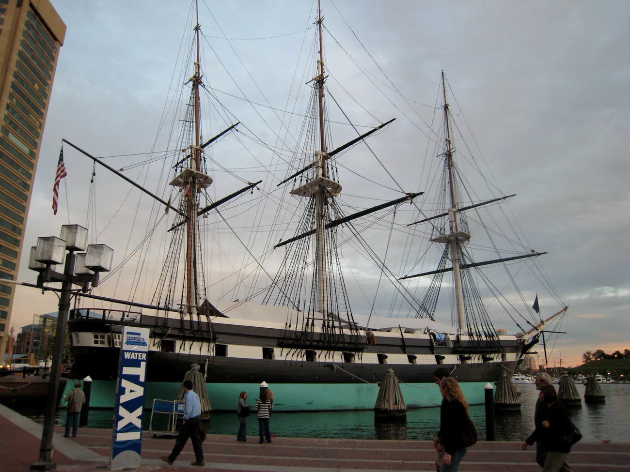 USS Constellation located in Baltimore's Inner Harbor. USSConstellation