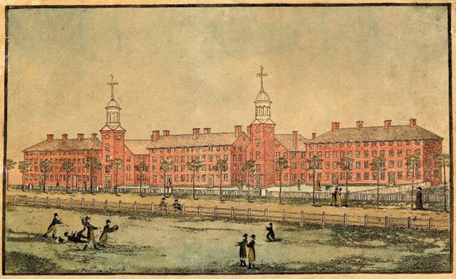 1807 drawing of Yale University in New Haven, CT 1807 drawing of Yale University in New Haven, CT