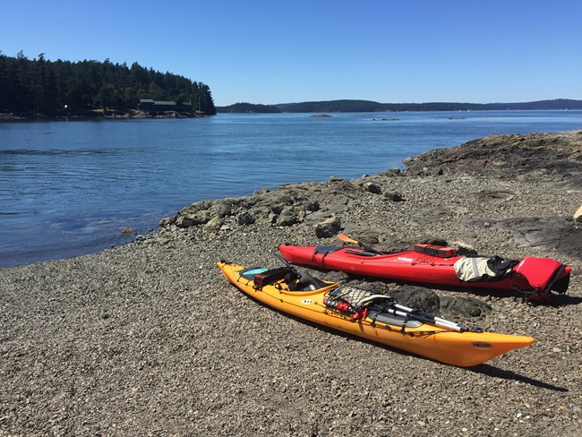 Visitors kayaking on the Salish Sea