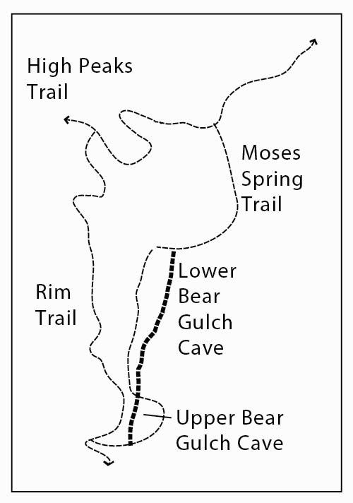 Bear Gulch Cave map Map diagram