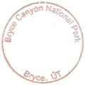 Circular stamp reads Bryce Canyon National Park, Bryce UT with date JAN 03 2022