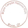 Bryce Stamp Date copy Circular stamp reads Bryce Canyon National Park, Bryce UT with date JAN 03 2022