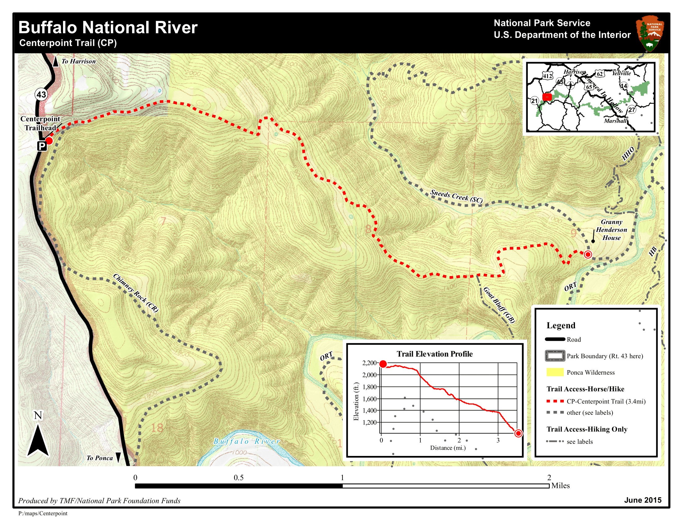 Centerpoint Hiking Trail Map