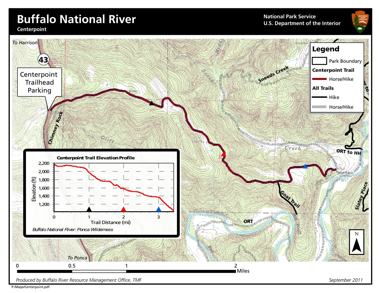 Centerpoint Trailhead Map