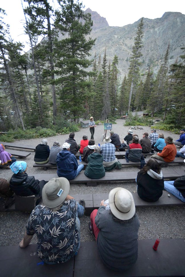 Do_Program_ranger.jpg Ranger speaks to group at campground amphitheater