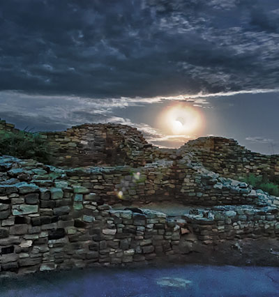 Full moon rises over stone walls Full moon rises over stone walls