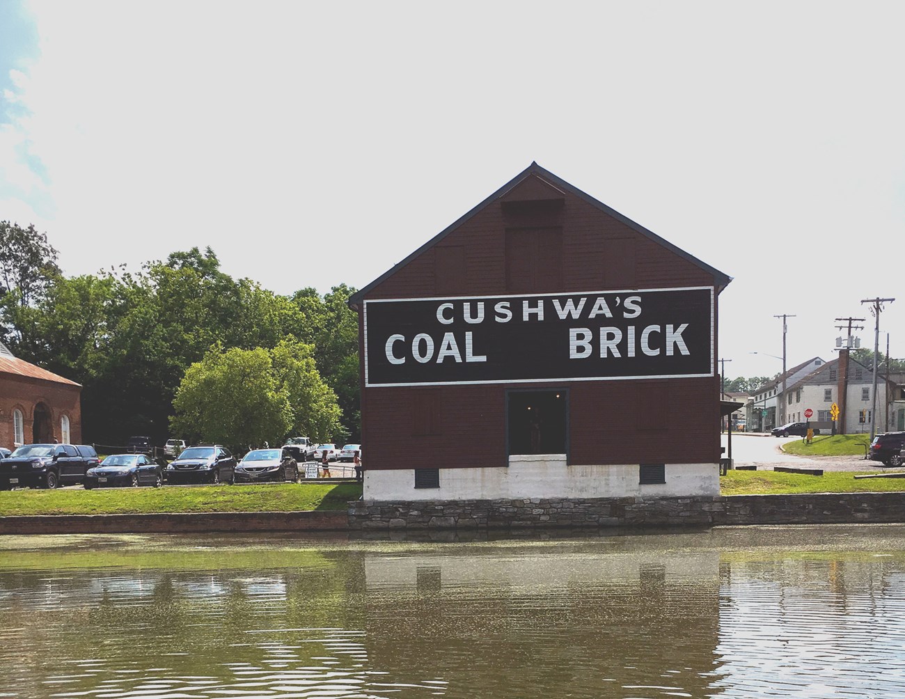 View of the Cushwa Basin and Warehouse from Towpath