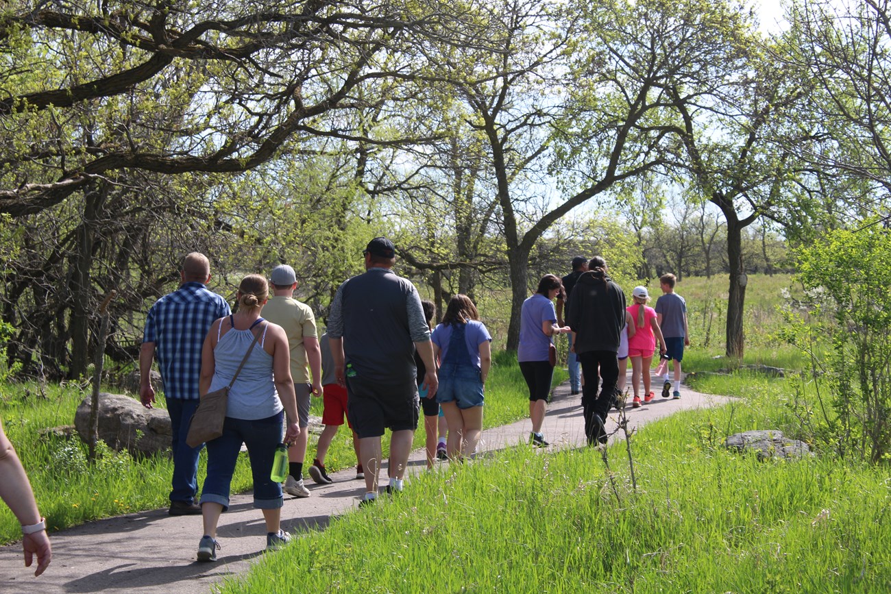 People walking on a trail