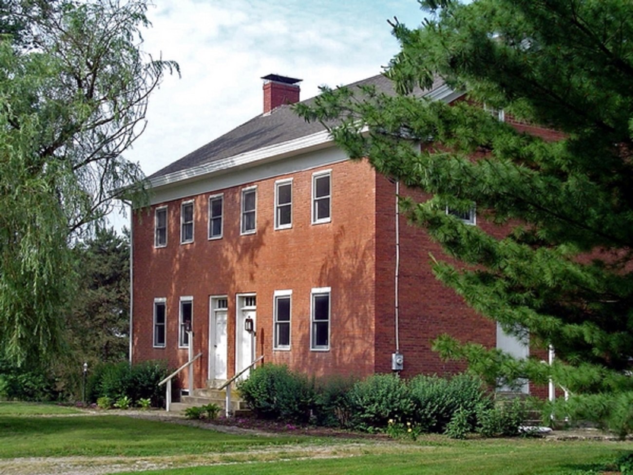 brick building with two doors
