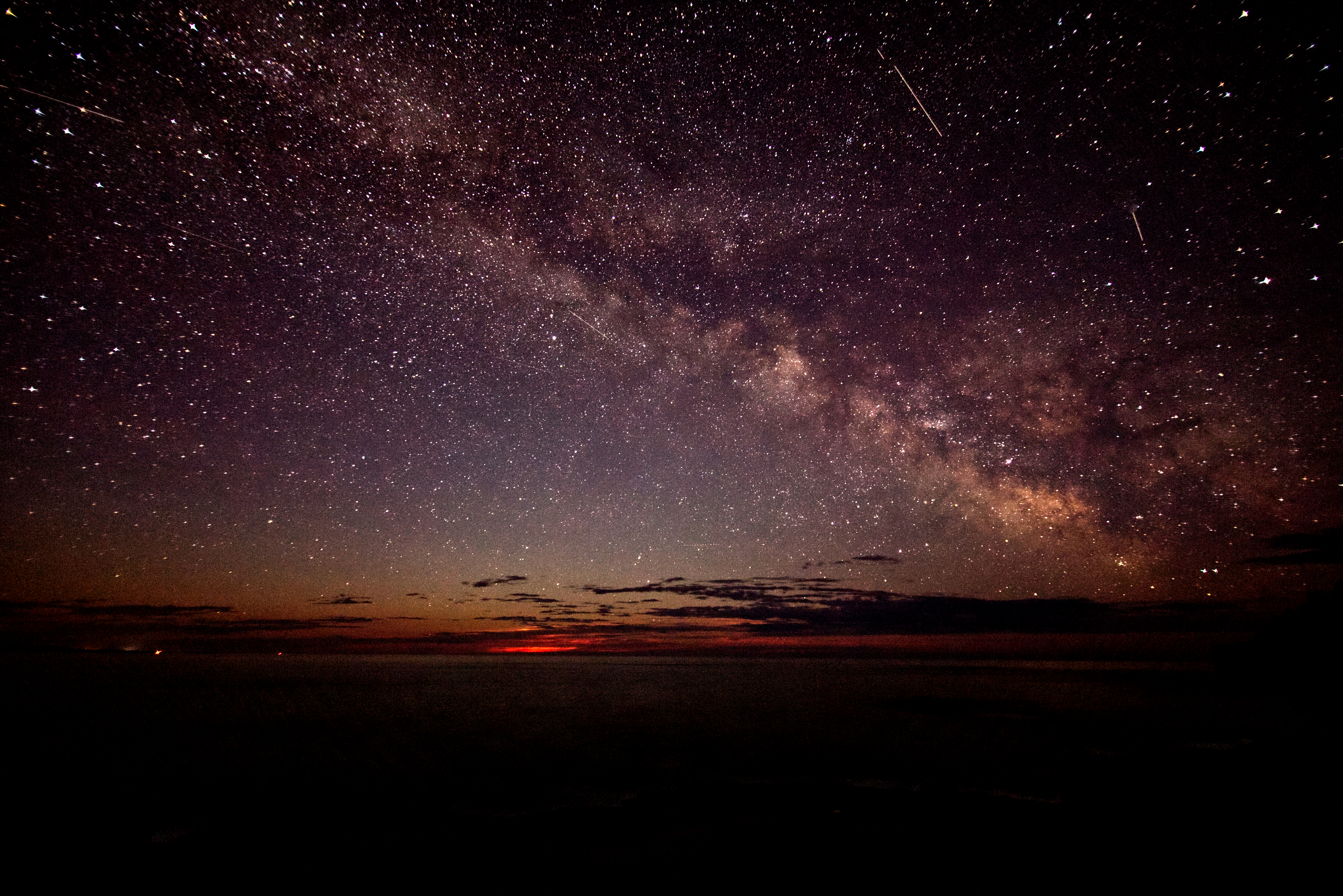 Moon rise with Milky Way from Ocean Path