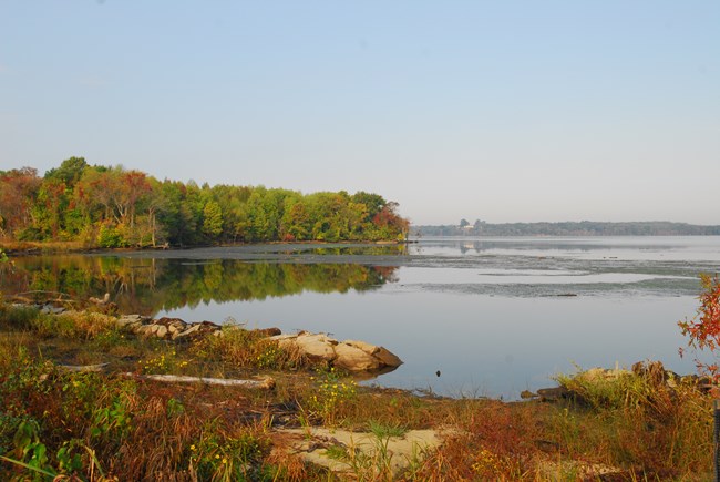 Mount Vernon sits in the distance across the river from Piscataway Park.