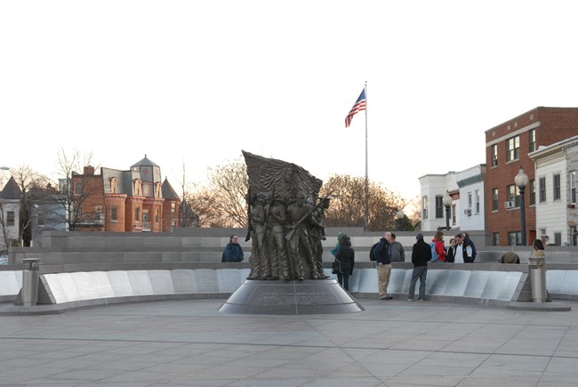 Visitors at the African American Civil War Memorial.