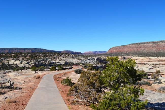 paved path to Sipapu Bridge viewpoint