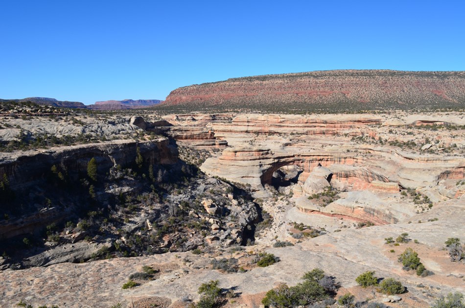 view of Sipapu natural bridge from viewpoint view of Sipapu natural bridge from viewpoint