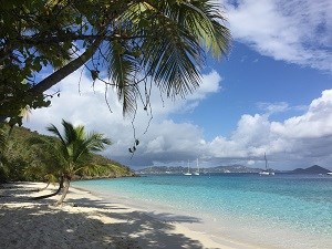 Salomon Beach looking west towards St. Thomas