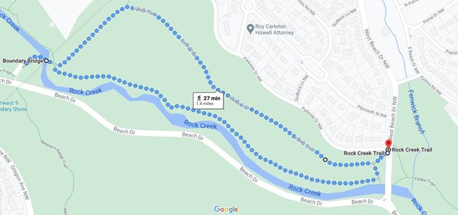 Spring Ephemeral Hike Map showing the route of the hike