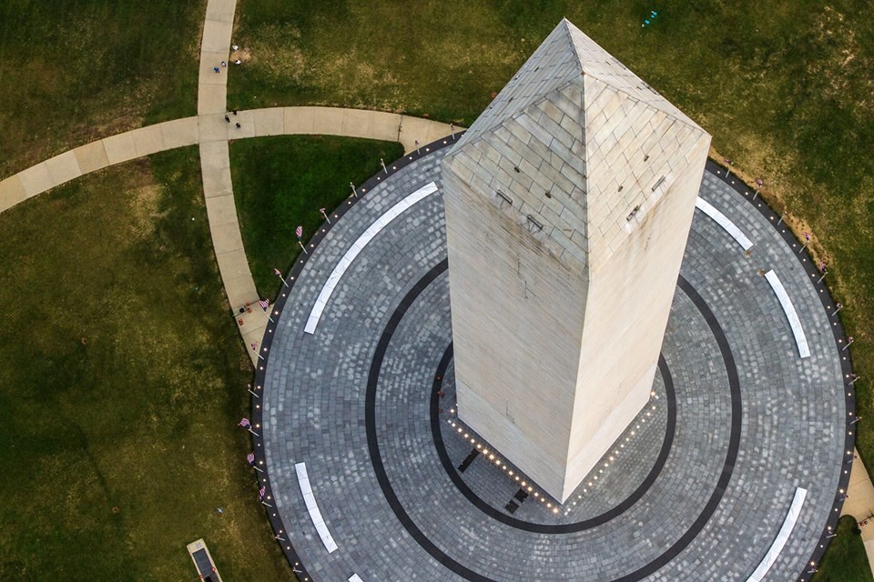 Aerial view of the Washington Monument