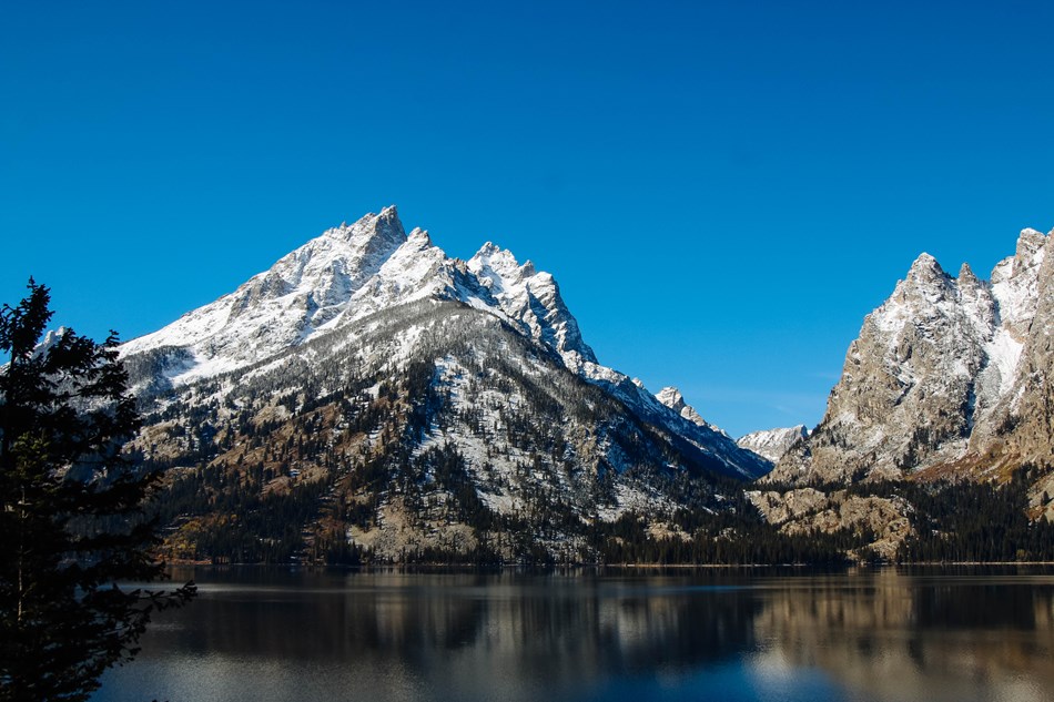 Mountains across a lake. Mountains across a lake.