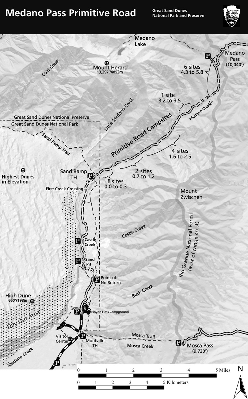 Map of Medano Pass Primitive Road