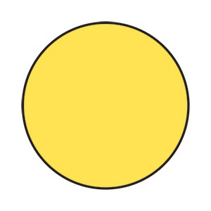 Panoramic Point Ski Trail Symbol Small An illustration of a yellow circle with a simple black outline.