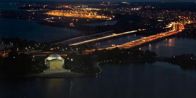The Jefferson Memorial at night