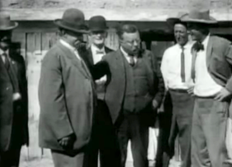 Theodore Roosevelt with his Rough Rider friends. Theodore Roosevelt with his Rough Rider friends.