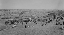 People gathered for the parks' dedication ceremony in 1949.