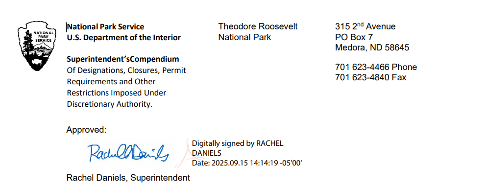 Superintendent's Compendium Signature, dated September 15 2025