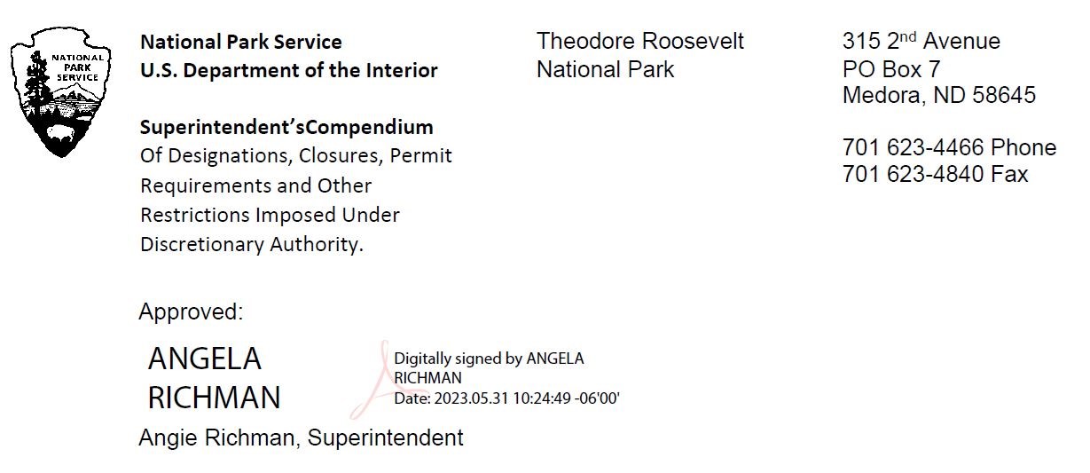 Header of the compendium with Superintendent Angela Richman's signature