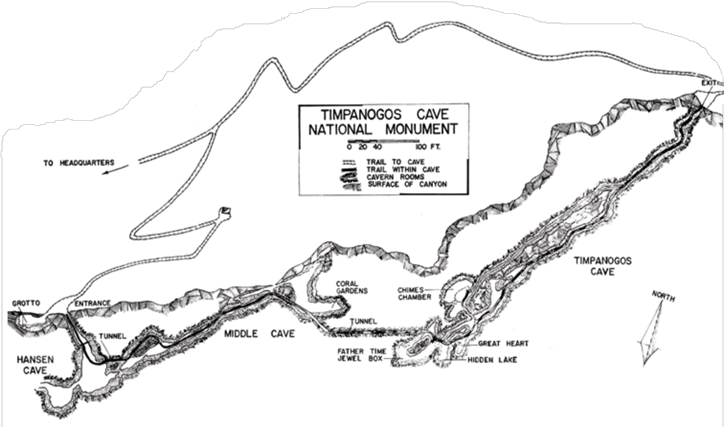 Early map of Timpanogos Cave National Monument