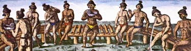 Historic drawing of a Timucua council