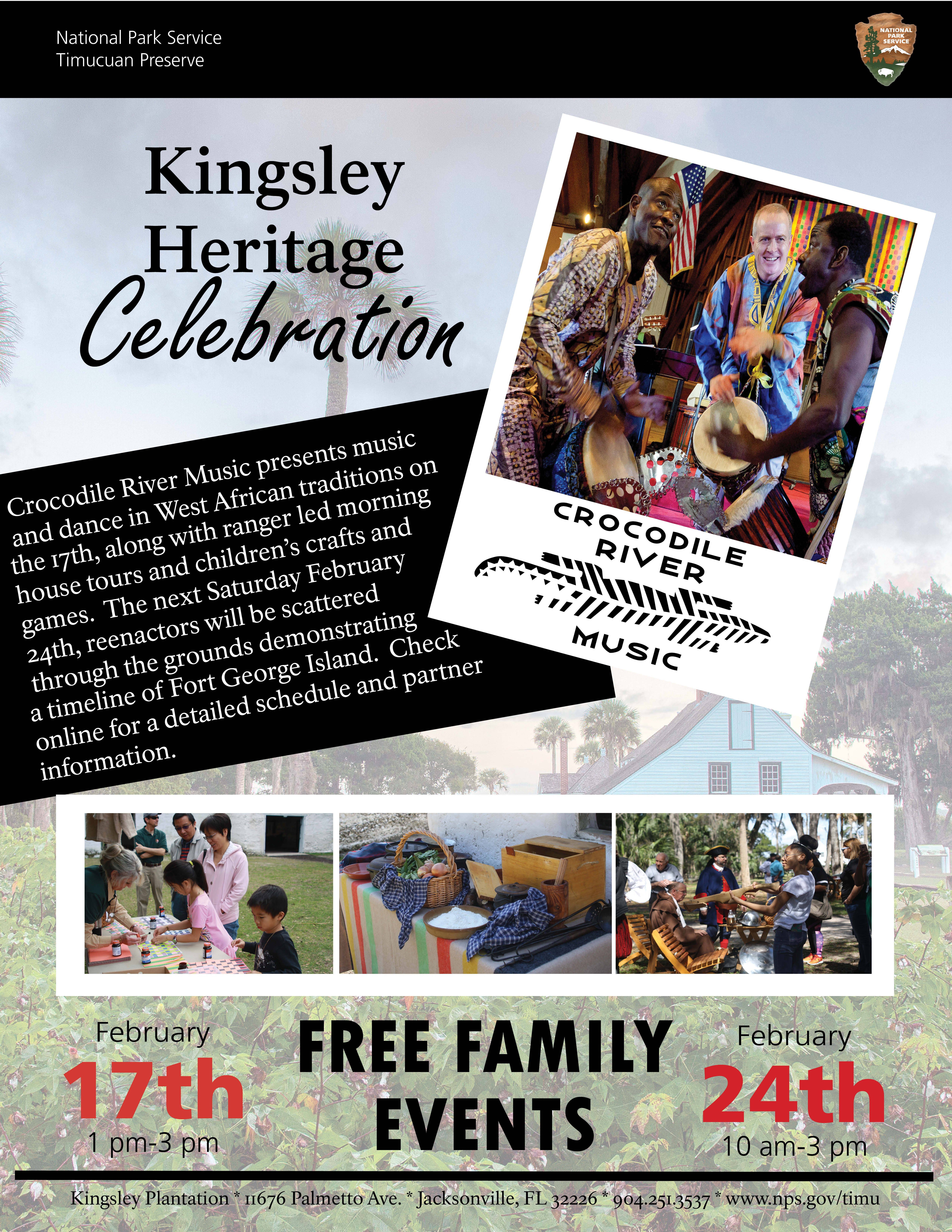a flyer for the 2018 Kingsley Heritage Celebration showing African dance performers a flyer for the 2018 Kingsley Heritage Celebration showing African dance performers
