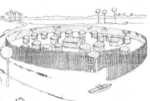 Sketch of Timucua Indian Village