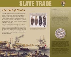 Image of exhibit panel about the slave trade and the port of Nantes, France
