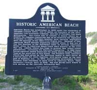 Historical marker at American Beach Historical marker at American Beach
