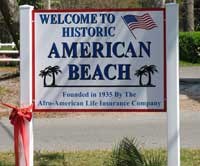 Welcome sign to American Beach Welcome sign to American Beach