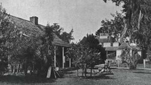Late 19th century view of the plantation buildings.